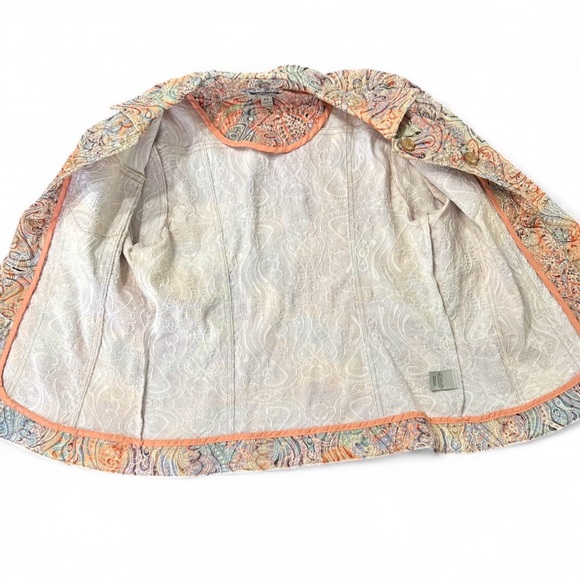 J. Bee Petites Multicolor Paisley Blazer PS Long Sleeve Button Up Front Pockets - Picture 5 of 7